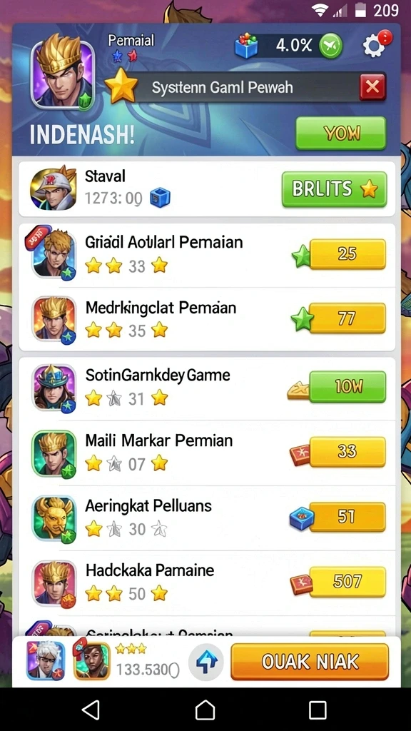 Menampilkan berbagai level menantang yang harus diselesaikan.