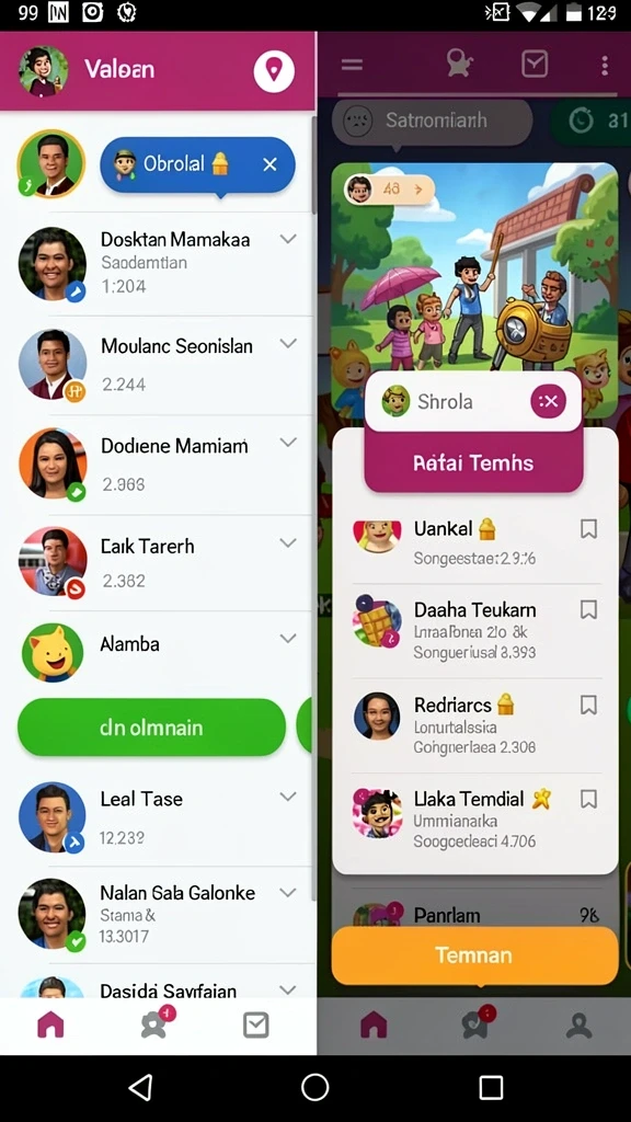 Tampilan karakter yang dapat disesuaikan.