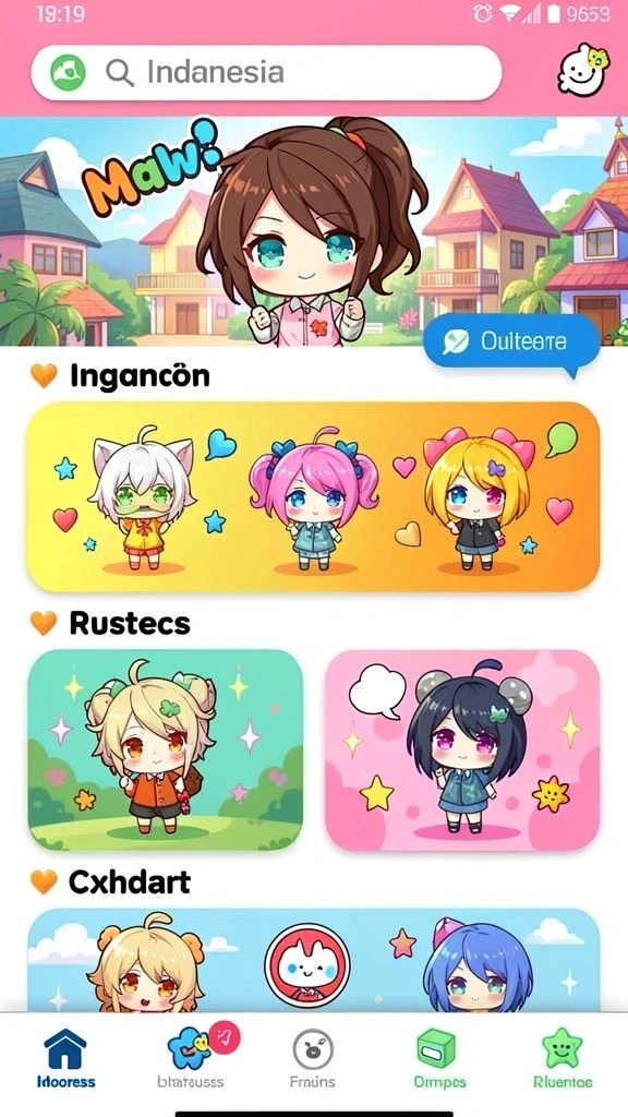 Beragam karakter lucu untuk dimainkan dalam game.
