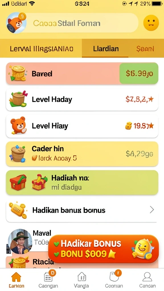 Tampilan awal game dengan antarmuka yang menarik.
