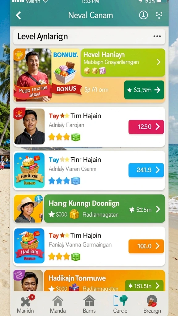 Fitur turnamen yang seru dan kompetitif.
