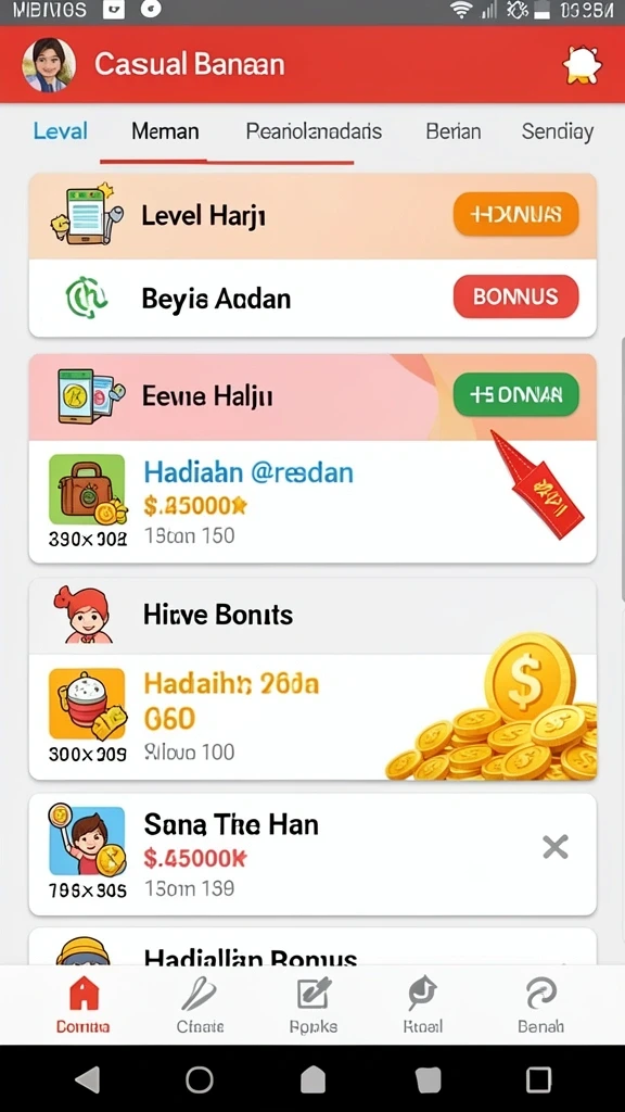Tampilan karakter yang menarik dan beragam.