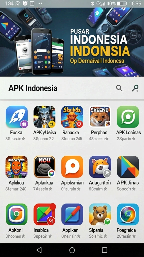 Tampilan menu utama dengan desain yang menarik.